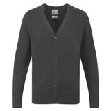 School Grey 100% Cotton Knitted Cardigan
