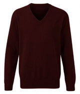 Maroon 100% Cotton Knitted Sweater - Left Chest Embroidered
