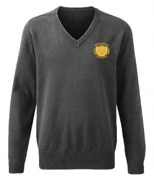 School Grey 100% Cotton Knitted Sweater