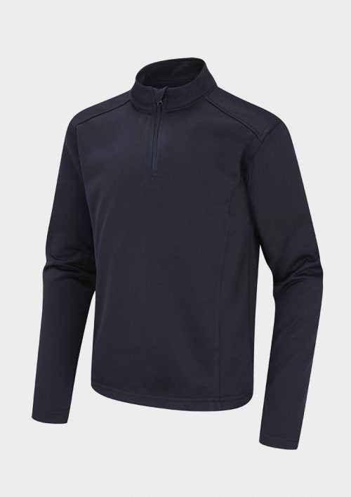 Navy Quarter Zip Top (Recycled) - Left Chest Embroidered