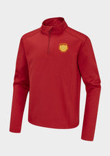Red Quarter Zip Top (Recycled) - Left Chest Embroidered

