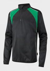 Black/Emerald Quarter Zip Top - Left Chest Embroidered
