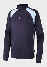 Navy/Sky Quarter Zip Top - Left Chest Embroidered STAFF
