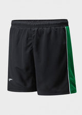 Black/Emerald/White Sports Shorts - Leg and Hip Print - Left Leg
