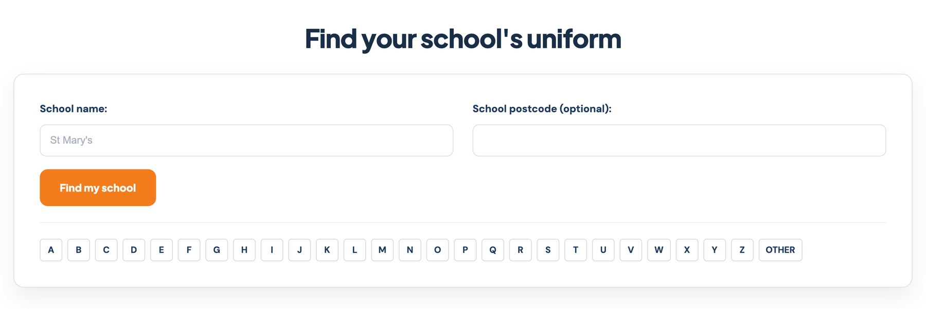 Find your school