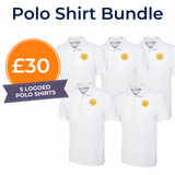 White Children's 50/50 Cotton Blend Polo Shirt - Left Chest Embroidered
