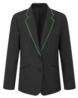 Black/Emerald Girls' Trim Blazer - Left Chest Embroidered
