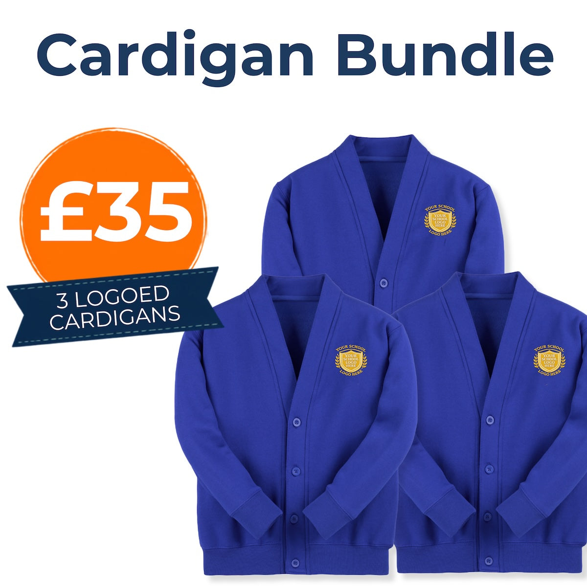 Royal Blue Classic Sweatcardigan Bundle