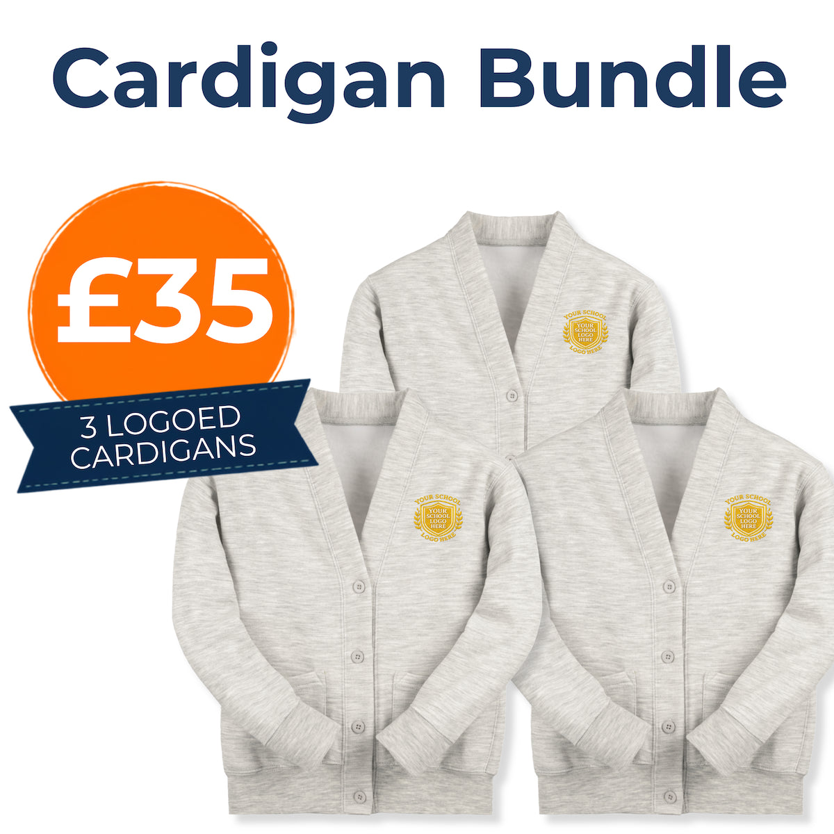 School Grey Sweatcardigan Bundle