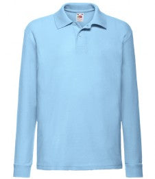 Fruit of the Loom long sleeve polo - Left Chest Embroidered
