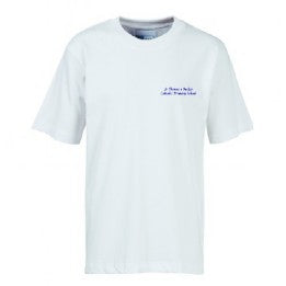 White KS1 PE T-Shirt Left Chest Embroidered