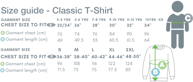 Size Guide - Classic T Shirt